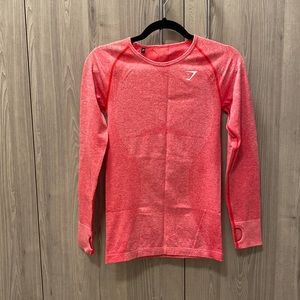 Gymshark Seamless Long Sleeve Top - Sherbert Pink Marl - Large